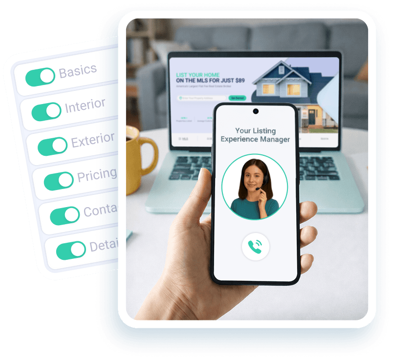 Phone displaying a call with a support specialist, with a laptop behind it.
