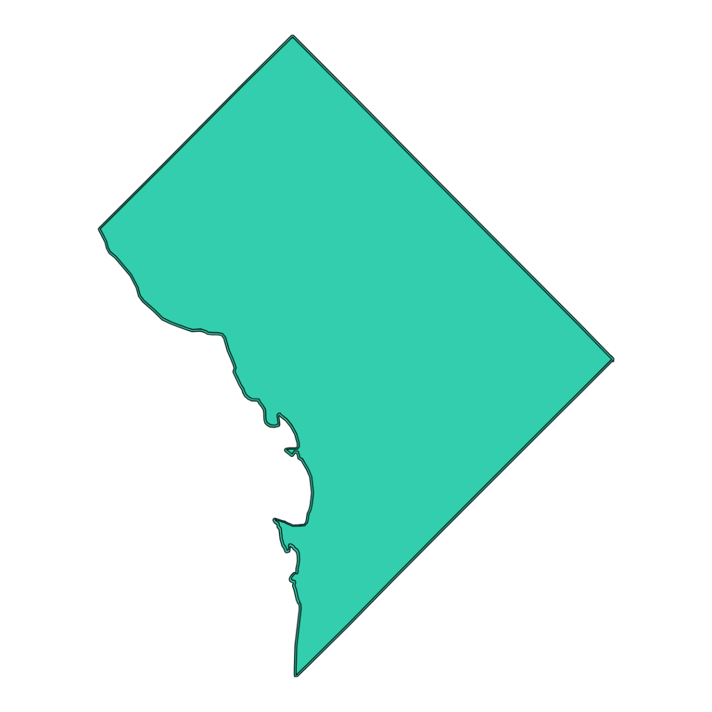 district of columbia (washingtion DC) state outline